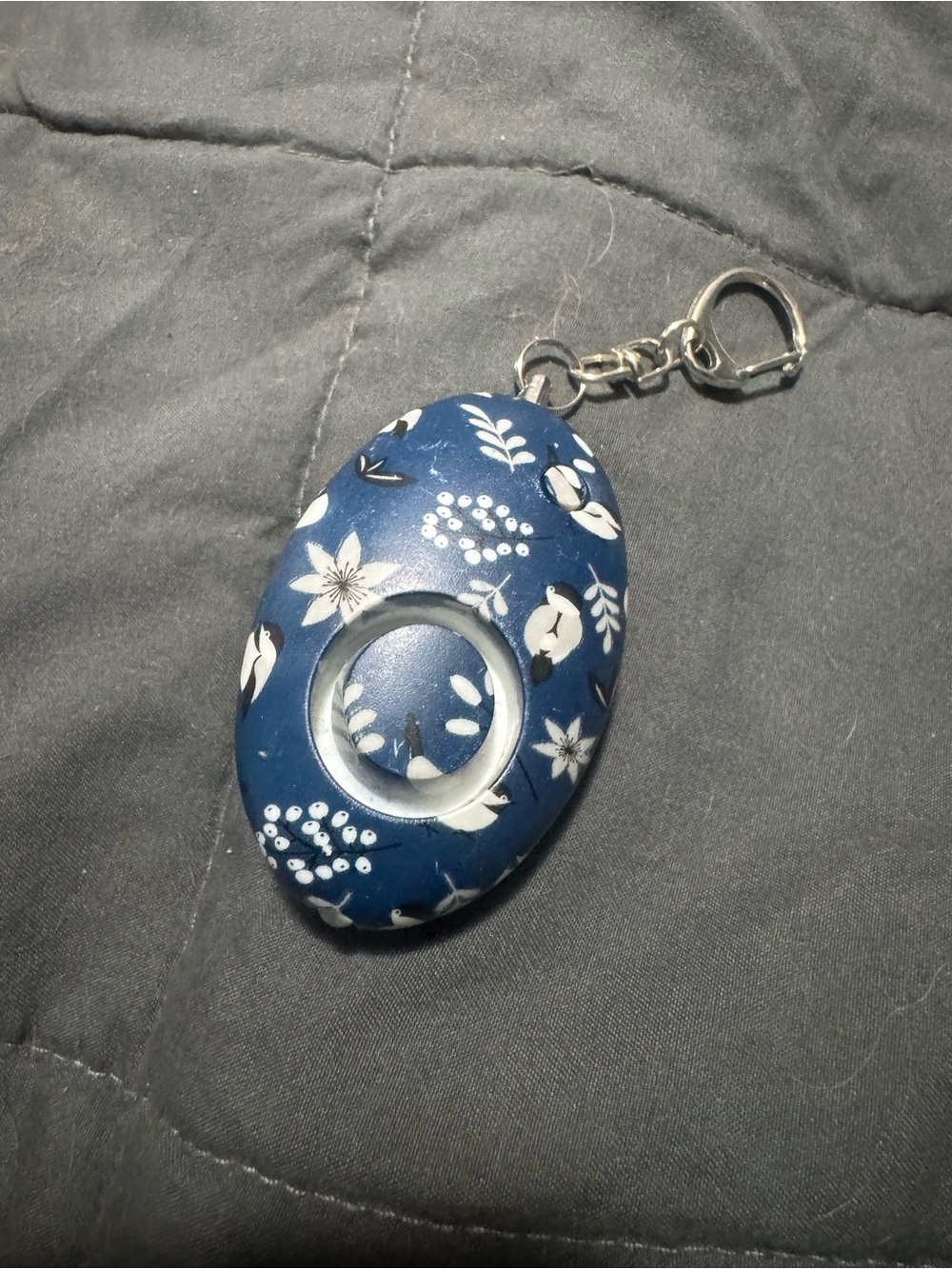 Blue Floral Personal Alarm Keychain - Unbranded